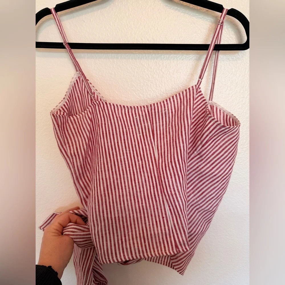NWOT Reformation Linen Wrap Top Small - Picture 5 of 6